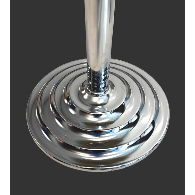 Art Deco 1980s Art Deco Chrome and Mirrored Glass Accent Table For Sale - Image 3 of 5