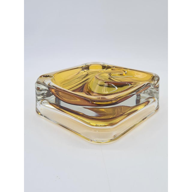 Murano Sommerso Ashtray Amber Art Glass, Italy, 1960s For Sale - Image 4 of 11