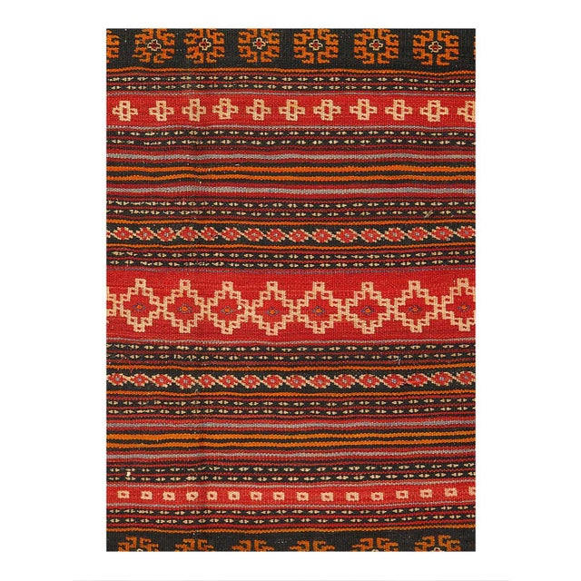 Traditional Pasargad DC Red Vintage Reversible Kilim Flat Weave For Sale - Image 3 of 4