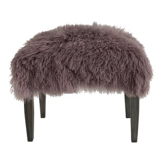 Mauve Tibetan Lamb Bench Ottoman For Sale