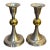 Midcentury Silver Tone/Brass Ball Candle Holders For Sale