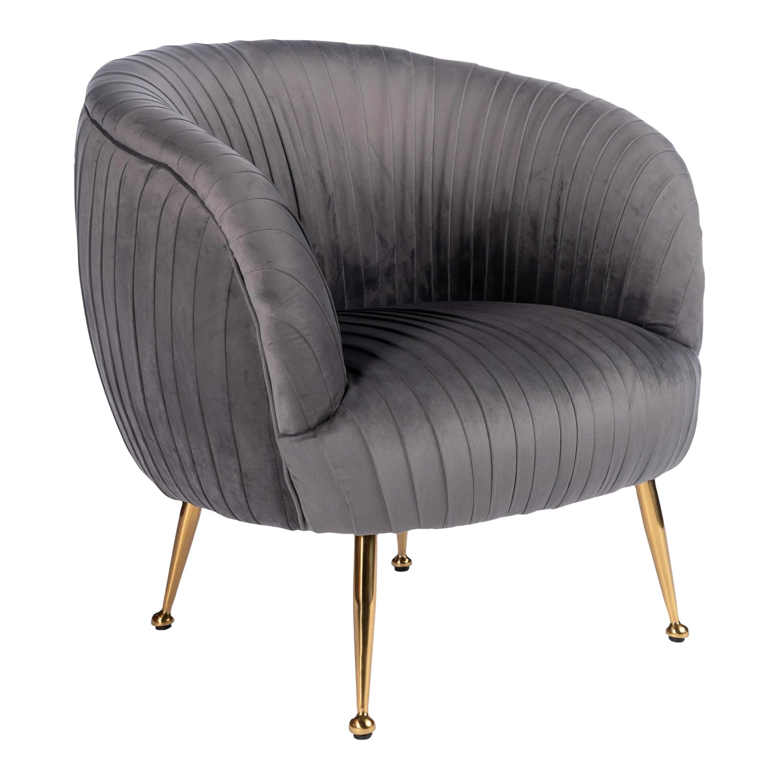 Beatrice Curved Accent Chair in Gray Chairish