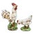 Vintage Country French Farmhouse Ceramic Chickens - Rooster and Hen For Sale