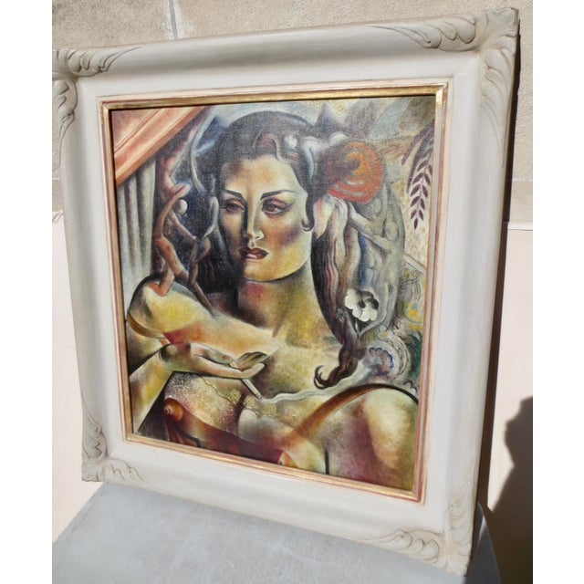Louis Ferstadt Painting of the Demi Mode Female Impersonator Circa 1930s For Sale - Image 9 of 11