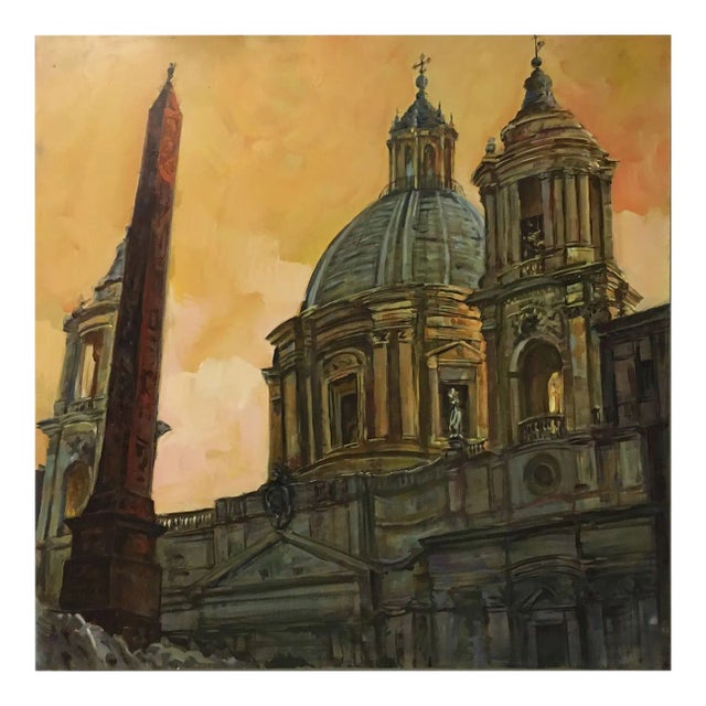 Rome - Saint Peters Church - Oil on Canvas For Sale