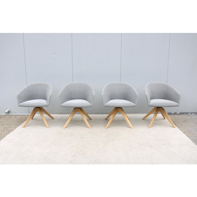 MCM Style Lievore Altherr Molina for Andreu World Brandy Swivel Armchair, Set of 4 For Sale - Image 4 of 18