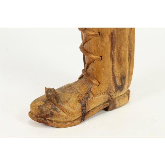 Miniature Novelty Carved Wooden Boot, Mouse Man of London Style For Sale - Image 9 of 12