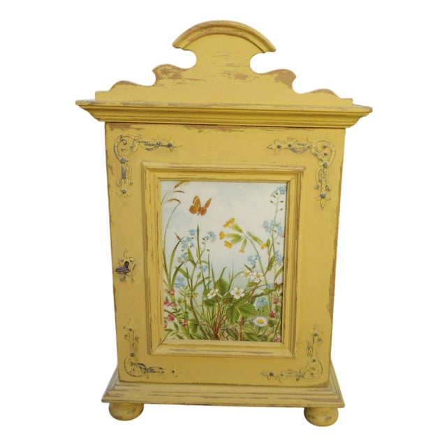 Vintage Shabby Chic Oak Cabinet, 1960s For Sale