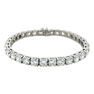 Gia Certified, 16.66 Carats Diamond Tennis Bracelet For Sale
