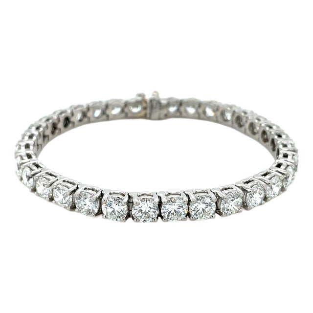 Gia Certified, 16.66 Carats Diamond Tennis Bracelet For Sale