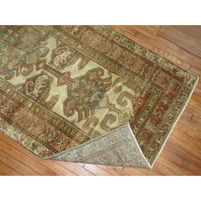 Malayer Wide Antique Runner rug no. 9358 For Sale - Image 4 of 6