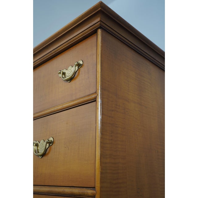 Wood Baker Tiger Maple William & Mary Highboy Chest of Drawers For Sale - Image 7 of 15