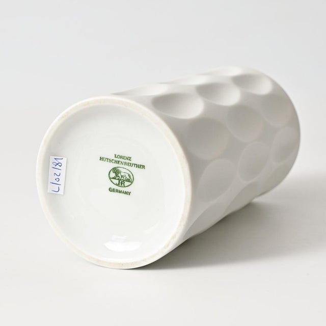 Op-Art White Bisque Porcelain Vase by Heinrich Fuchs for Hutschenreuther, 1970s For Sale - Image 6 of 8