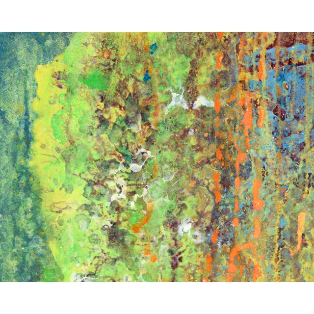 Yellow, Green, and Orange - Abstract Expressionist Composition in Acrylic on Canvas Vibrant composition by California...