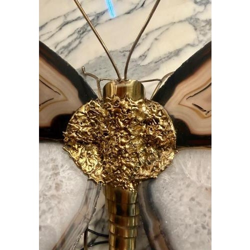 Butterfly Wall Sconce with Wings in Agate by Hubert Dénia for Honoré Paris, 1950s For Sale - Image 6 of 10