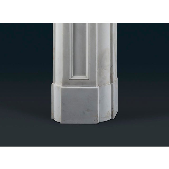 Hollywood Regency Regency Statuary Marble Fireplace Surround For Sale - Image 3 of 5