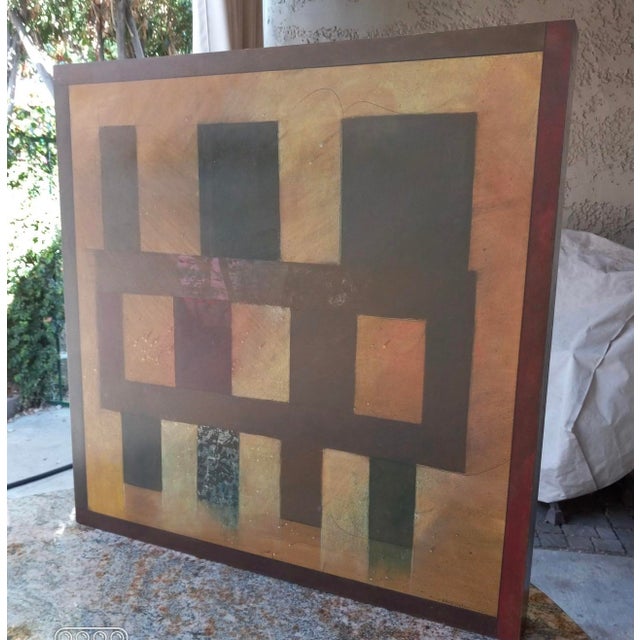 2000 - 2009 Abstract Geometric Mixed Media Painting by Robert M. Bradshaw, Signed, (24” X 24”) For Sale - Image 5 of 7