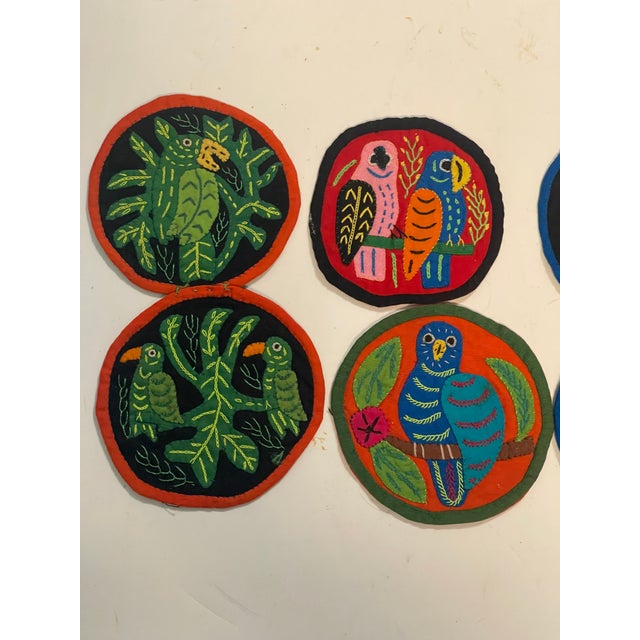 Vintage Textile Art Birds Appliqués Folk Art Costa Rica For Sale - Image 4 of 5