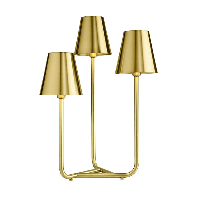 Trio Table Lamp in Satin Brass by Aldo Cibic For Sale