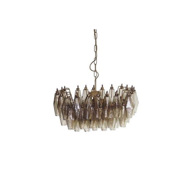 Murano Poliedri Chandelier in Smoked Glasses by Carlo Scarpa, 1990 For Sale - Image 16 of 16