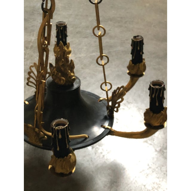 Antique French Empire Chandelier in Patinated Bronze and Gold Dore For Sale In Miami - Image 6 of 13