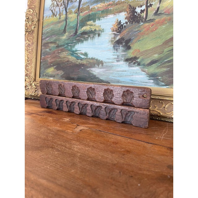 Traditional Likely Antique Dutch Carved Wood Molding Samples With Botanical Motifs, Set of Two From Kunsthandel De Luifel Hilversum. For Sale - Image 3 of 10