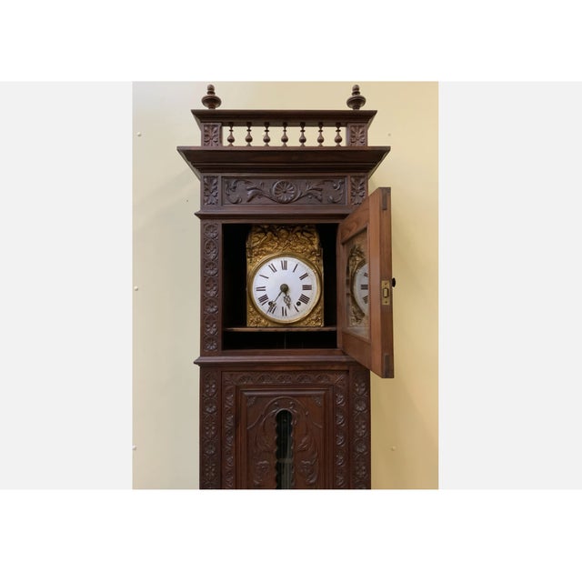 Antique Breton Grandfather Clock, 1880 For Sale - Image 6 of 12
