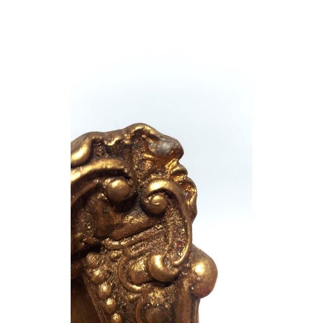 Early 20th Century Antique Florentine Porcelain Courting Couple Scene Gold Frame Fragonard Brass Metal Backing For Sale - Image 9 of 10