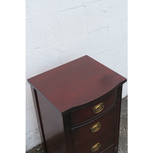 Wood 1940s Tall Mahogany Nightstand Side End Bedside Table 6259 For Sale - Image 7 of 12