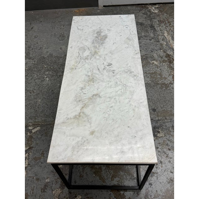 Delaney Rectangular Marble Coffee Table by William Sonoma for Pottery Barn For Sale In San Francisco - Image 6 of 12