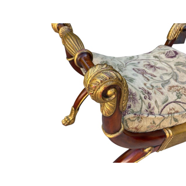 Gold Maitland Smith French Empire / Regency Style Bench For Sale - Image 8 of 11