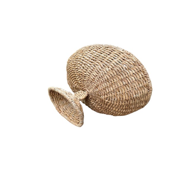 Large Sea Grass Rattan Pedestal Basket Woven Bowl For Sale - Image 11 of 12