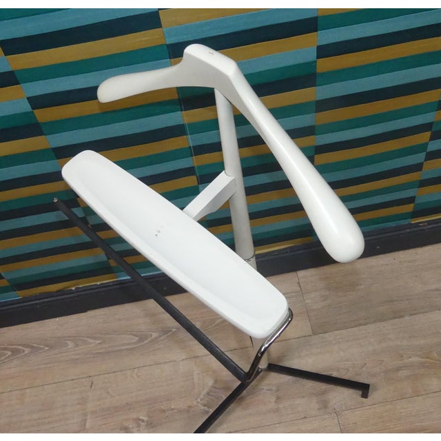 Wood White Wooden Tripod Valet Stand For Sale - Image 7 of 8