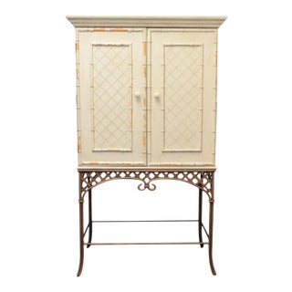 Vintage Bamboo Cabinet For Sale