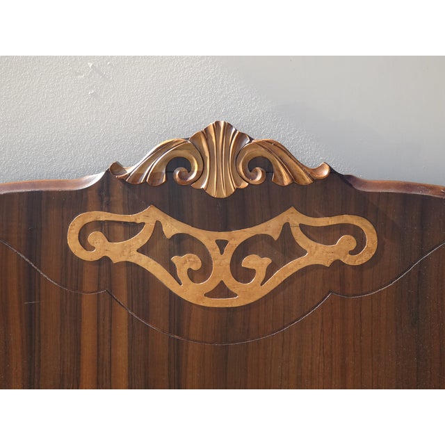 Wood Bed Frame - Vintage Victorian Style Poster Bed Full Headboard Footboard & Rails For Sale - Image 7 of 13