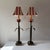 Late 20th Century Tall Floral Tole Plaid Buffet Table Lamps: A Pair For Sale - Image 12 of 12