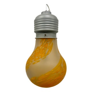 Orange Blown Glass Bulb Pendant Lamp, 1990s For Sale