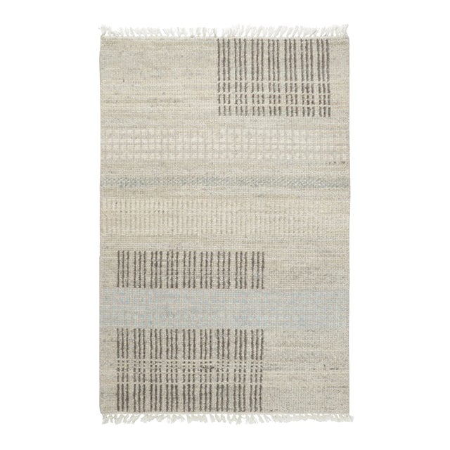 Contemporary Geometric Grid Wool Gift-Sized Rug by Rug & Kilim, India For Sale