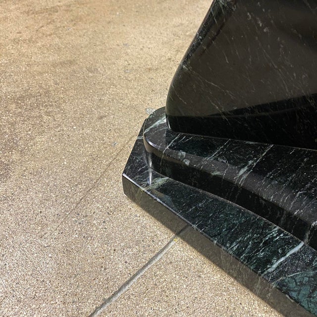 Verdi Alpi Marble Art Nouveau Style Short Pedestal For Sale - Image 12 of 15