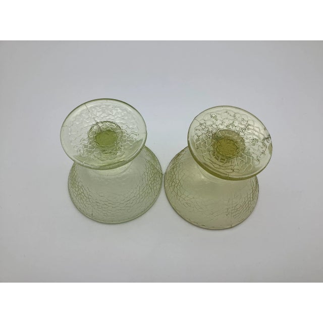 1930s Crackle Yellow Canary Vaseline Sherbet Cups- Set of 2 For Sale - Image 4 of 13