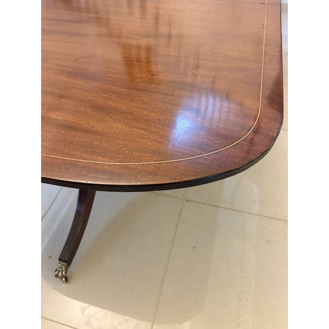 Antique Edwardian Triple-Pedestal 12-Seater Dining Table, 1900 For Sale - Image 9 of 18