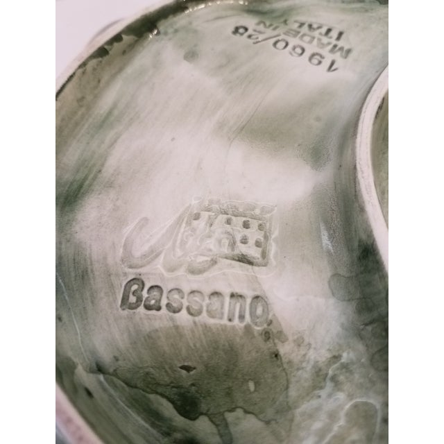 Vintage "Bassano" Hand Painted Leaf Bowl From Italy For Sale - Image 4 of 6