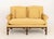 Southwood Chinese Chippendale Style Yellow Fabric Upholstered Mahogany Sofa, label beneath cushion. 38" H x 59" W x 32" D;...