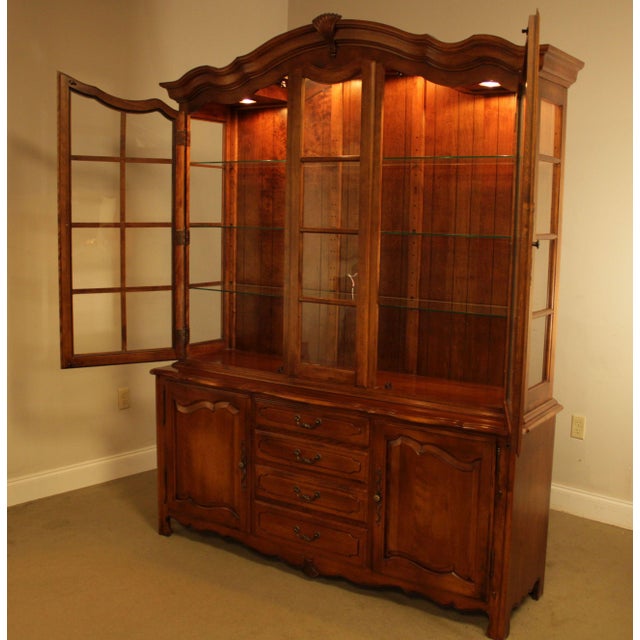 Ethan Allen Country French Breakfront China Chairish