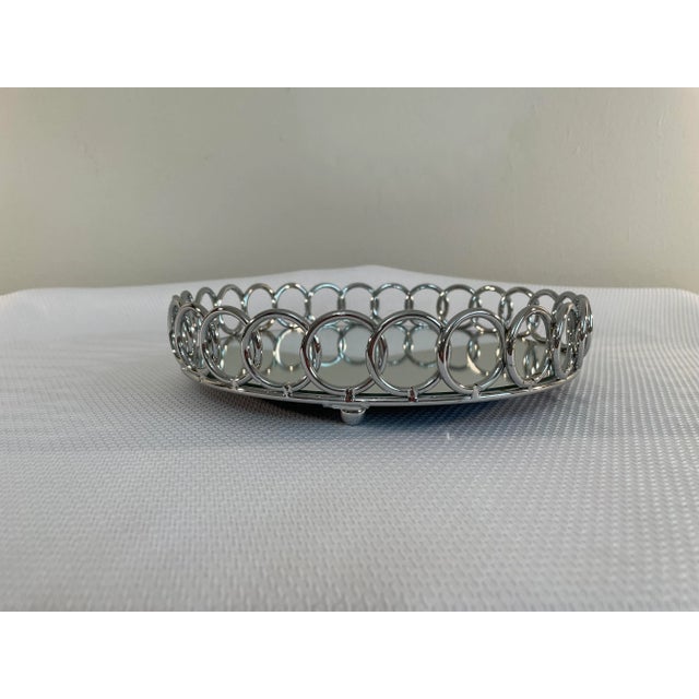 Mid 20th Century Mirrored Chrome Art Deco Gallery Bar Tray For Sale - Image 4 of 10