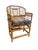 Tan Mid 20th Century Vintage Brighton Pavilion Style Chinese Chippendale Rattan & Woven Cane Armchair For Sale - Image 8 of 12