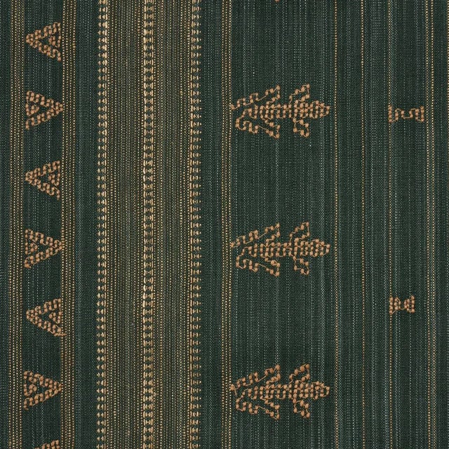 Contemporary SAMPLE - Schumacher Nima Embroidered Cotton Linen Fabric In Jungle Green For Sale - Image 3 of 3