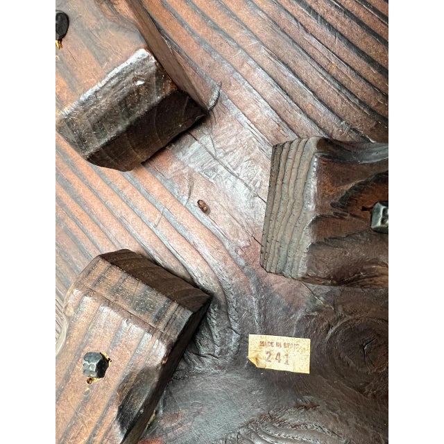 Spanish Colonial Carved Wooden Side Table, 1950s For Sale - Image 10 of 13