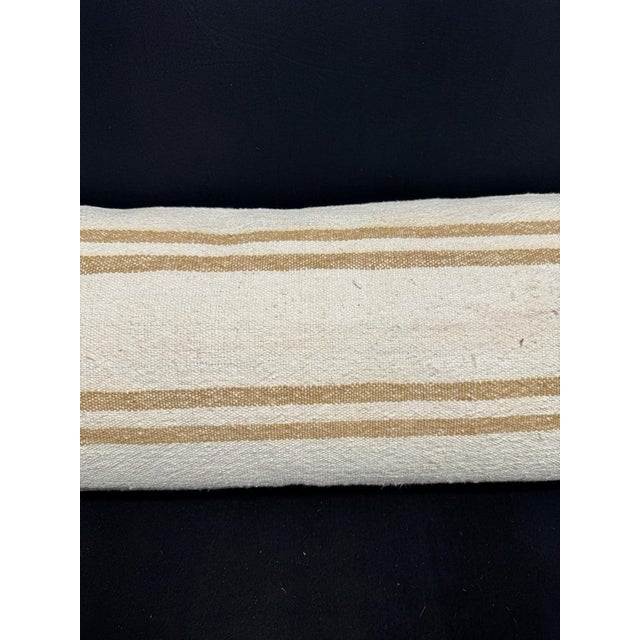 Contemporary Turkish Hemp Pillow Cushion Natural Beige Brown Cushion Cover 14x40 For Sale - Image 3 of 4