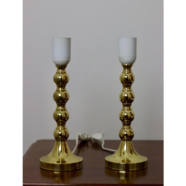 Mid-Century Modern Mid-Century Swedish Brass Lamps, Set of 2 For Sale - Image 3 of 10